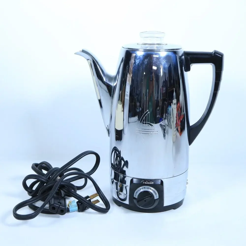 Vintage Sunbeam Coffeemaster Automatic Percolator Model AP Chrome 1959 Art Deco